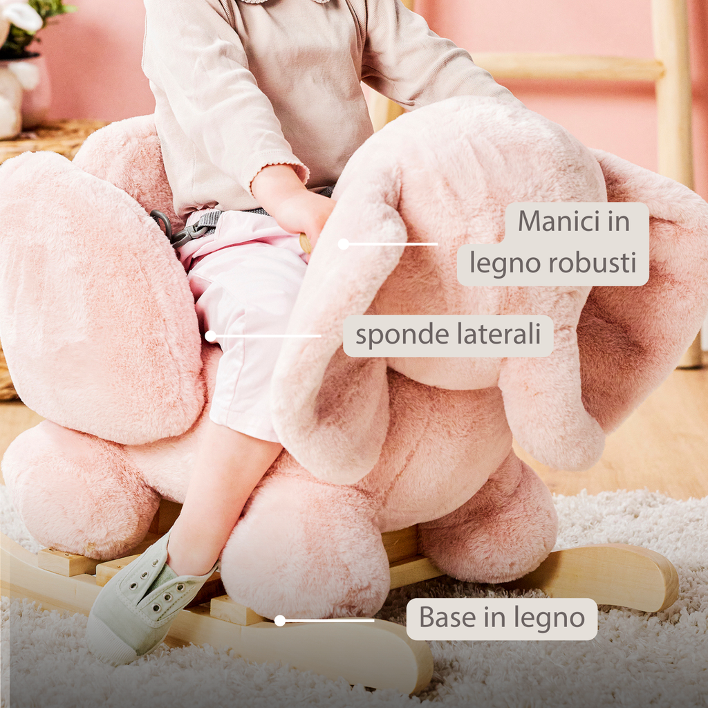 FanFan Rocking Horse Elephant – Rocking Animal – Old Pink [IT]