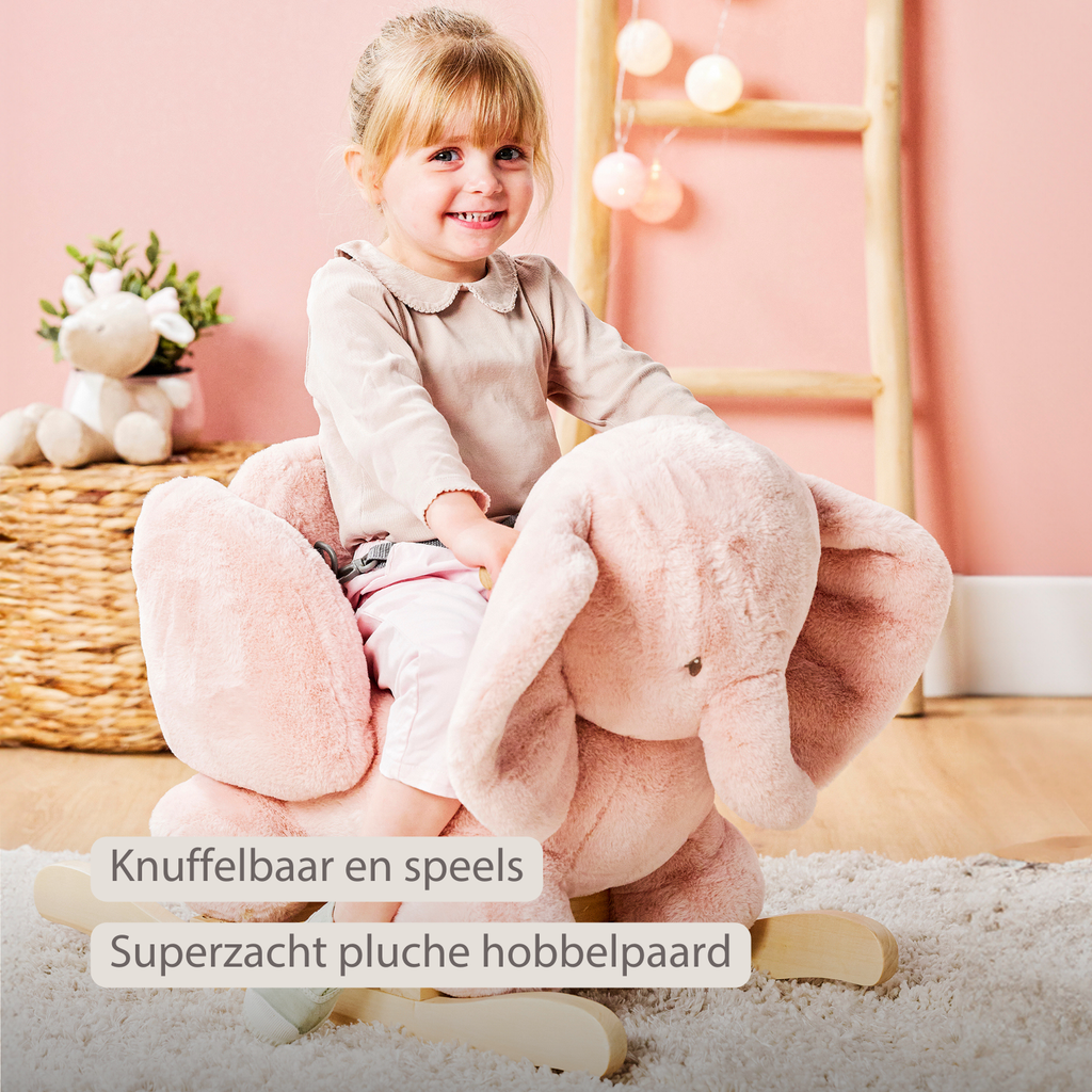 FanFan Rocking Horse Elephant – Rocking Animal – Old Pink [NL]
