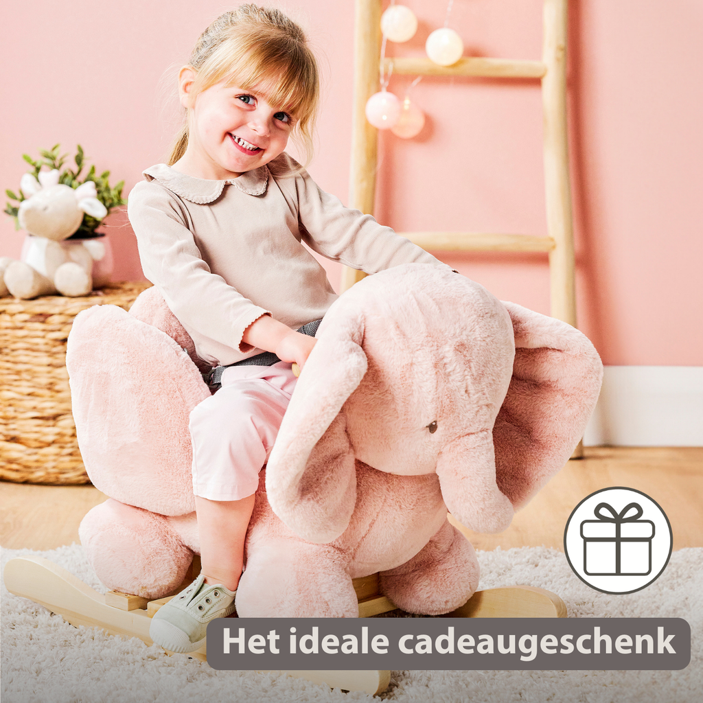 FanFan Rocking Horse Elephant – Rocking Animal – Old Pink [NL]
