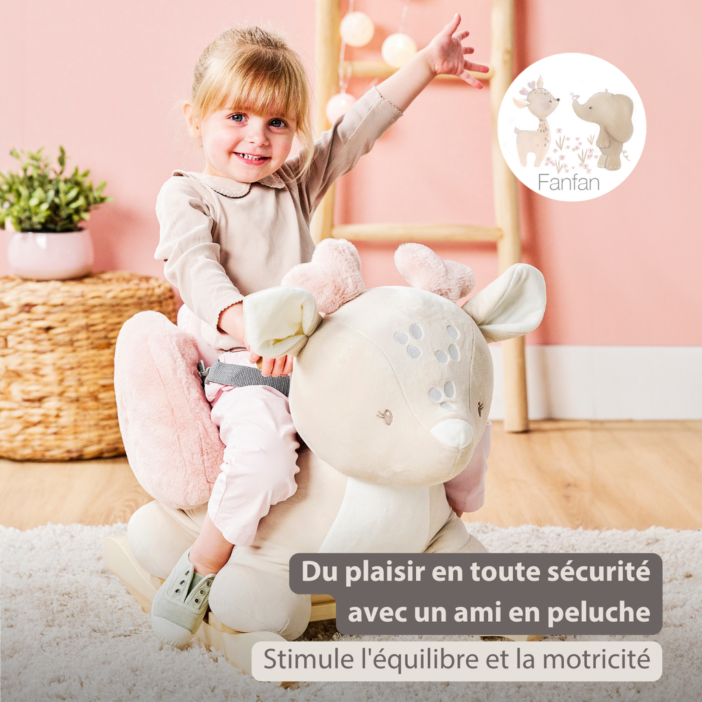 FanFan Rocking Horse Deer – Rocking Animal – Beige [FR]