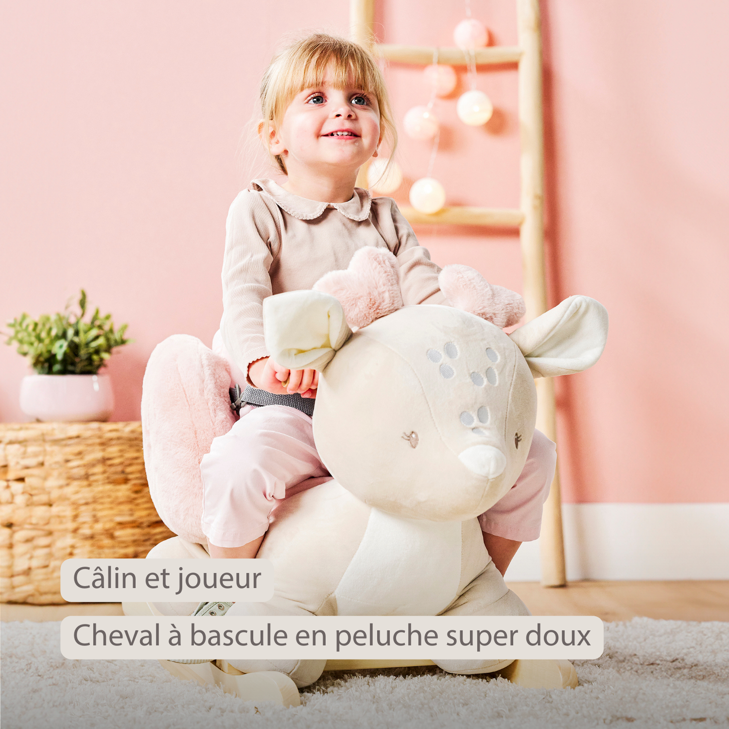 FanFan Rocking Horse Deer – Rocking Animal – Beige [FR]
