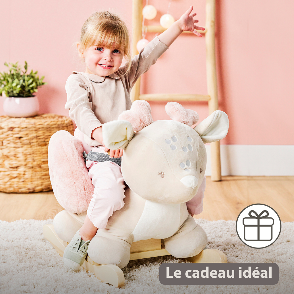 FanFan Rocking Horse Deer – Rocking Animal – Beige [FR]