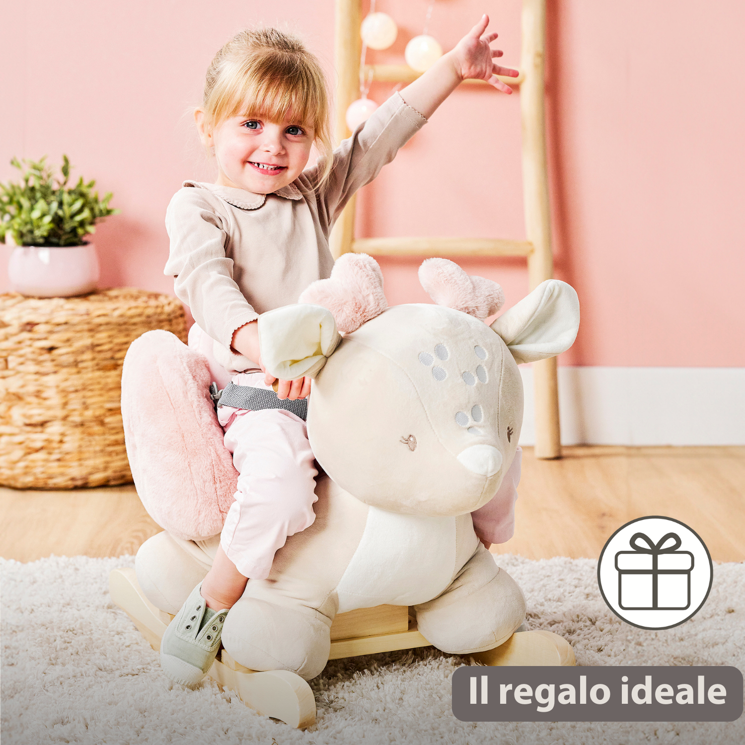 FanFan Rocking Horse Deer – Rocking Animal – Beige [IT]