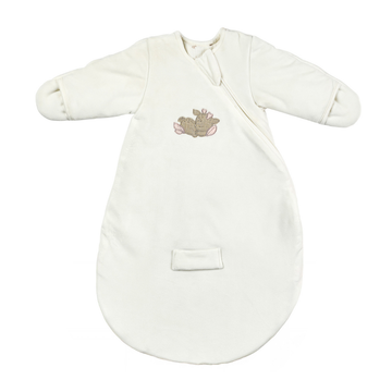 FanFan Baby Sleeping Bag 60 cm – White Velour Sleeping Bag with Sleeves and Mittens – TOG 2.5 [NL]