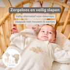 FanFan Baby Sleeping Bag 60 cm – White Velour Sleeping Bag with Sleeves and Mittens – TOG 2.5 [NL]
