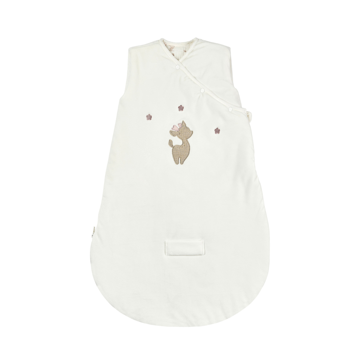 FanFan Baby Sleeping Bag 70 cm – White Velour Sleeping Bag without Sleeves – TOG 2.5 [DE]