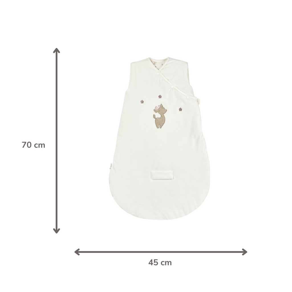 FanFan Baby Sleeping Bag 70 cm – White Velour Sleeping Bag without Sleeves – TOG 2.5 [NL]