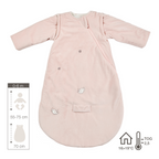 FanFan Baby Sleeping Bag 70 cm – Pink Velour Sleeping Bag with Detachable Sleeves – TOG 2.5 [DE]