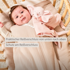 FanFan Baby Sleeping Bag 90 cm – Sand-Colored Sleeping Bag – Tetra Cotton – TOG 2 [DE]