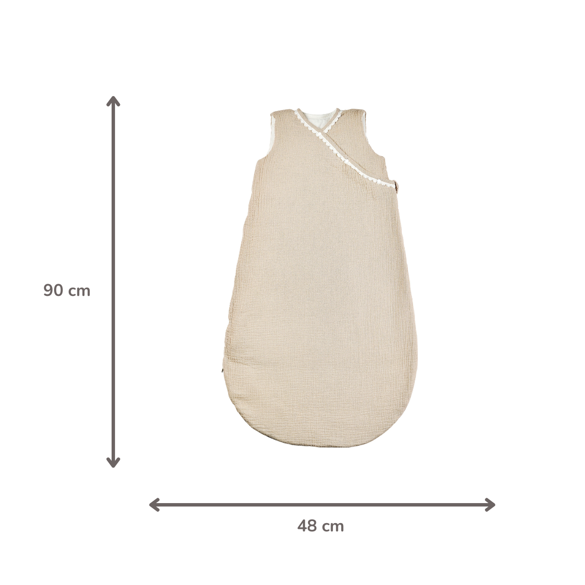 FanFan Baby Sleeping Bag 90 cm – Sand-Colored Sleeping Bag – Tetra Cotton – TOG 2 [DE]