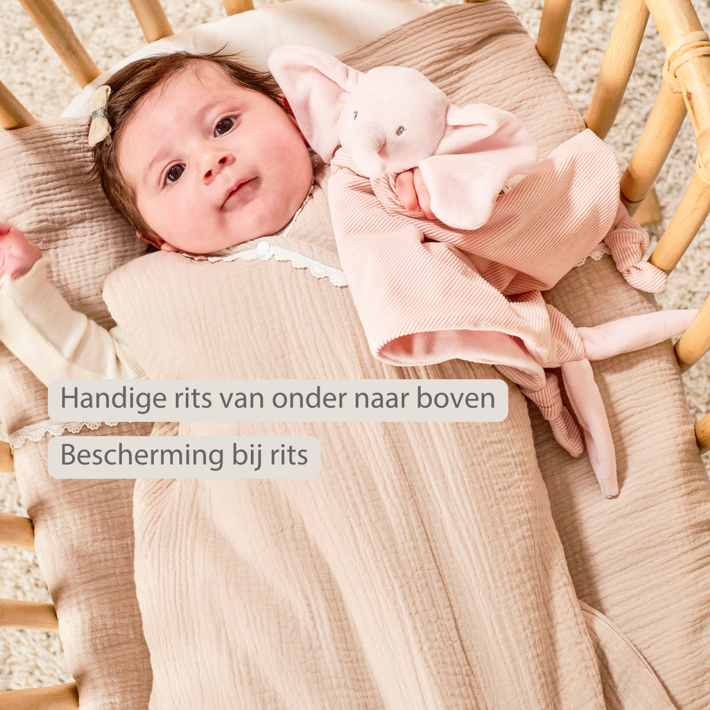 FanFan Baby Sleeping Bag 90 cm – Sand-Colored Sleeping Bag – Tetra Cotton – TOG 2 [NL]