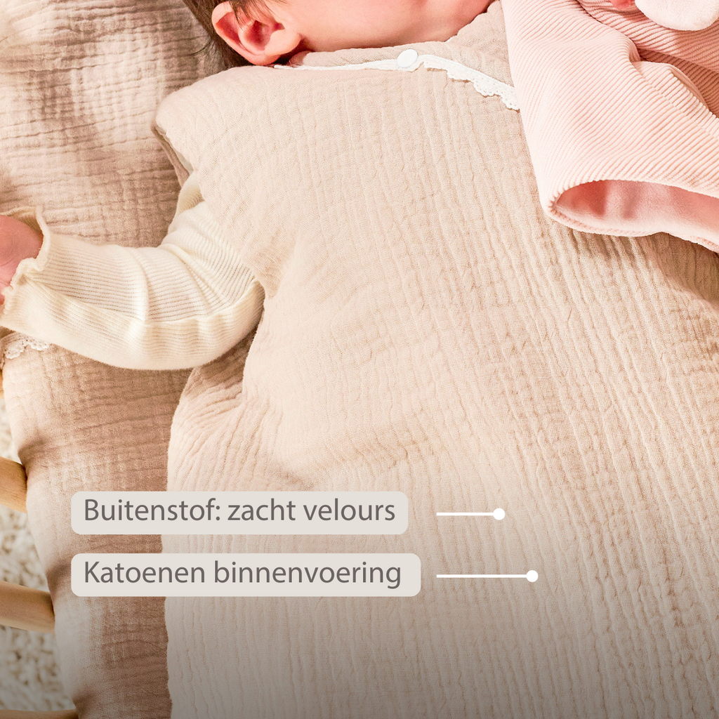 FanFan Baby Sleeping Bag 90 cm – Sand-Colored Sleeping Bag – Tetra Cotton – TOG 2 [NL]