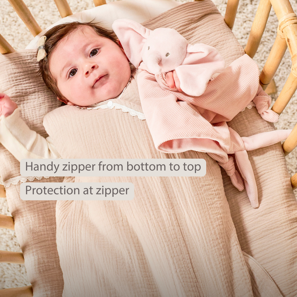 FanFan Baby Sleeping Bag 90 cm – Sand-Colored Sleeping Bag – Tetra Cotton – TOG 2 [EN]