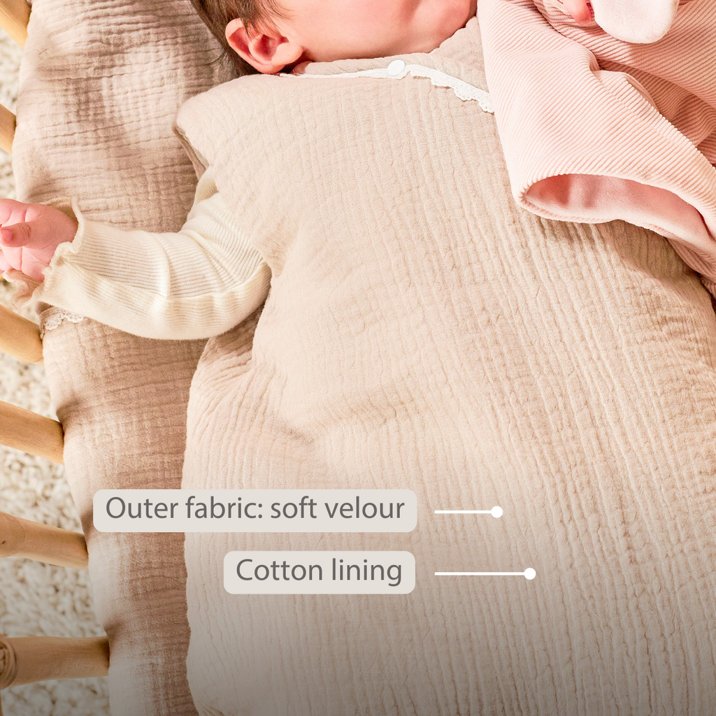 FanFan Baby Sleeping Bag 90 cm – Sand-Colored Sleeping Bag – Tetra Cotton – TOG 2 [EN]