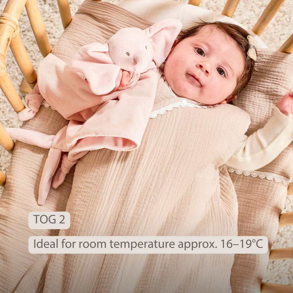 FanFan Baby Sleeping Bag 90 cm – Sand-Colored Sleeping Bag – Tetra Cotton – TOG 2 [EN]