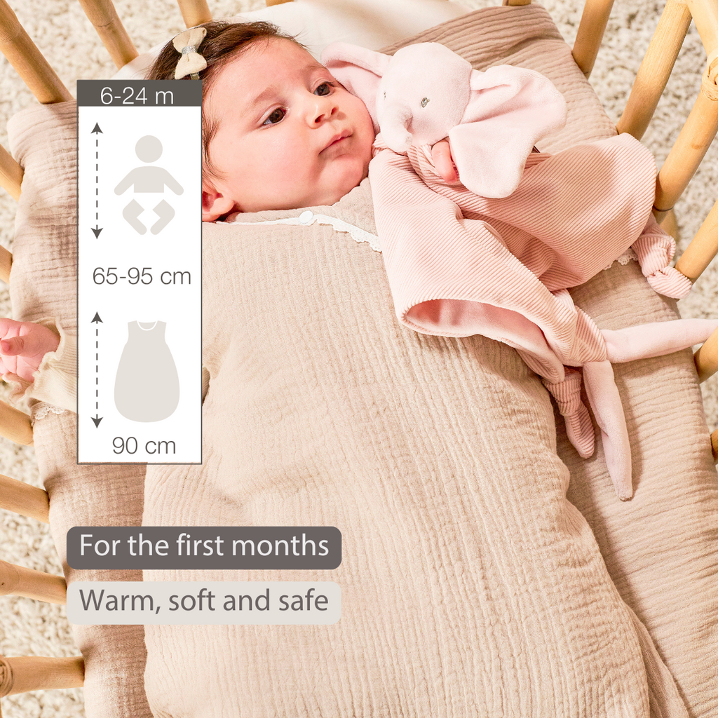 FanFan Baby Sleeping Bag 90 cm – Sand-Colored Sleeping Bag – Tetra Cotton – TOG 2 [EN]