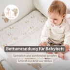 FanFan Bed Bumper Soft Velour – White – 60/70 cm – Baby Bed Protection [DE]