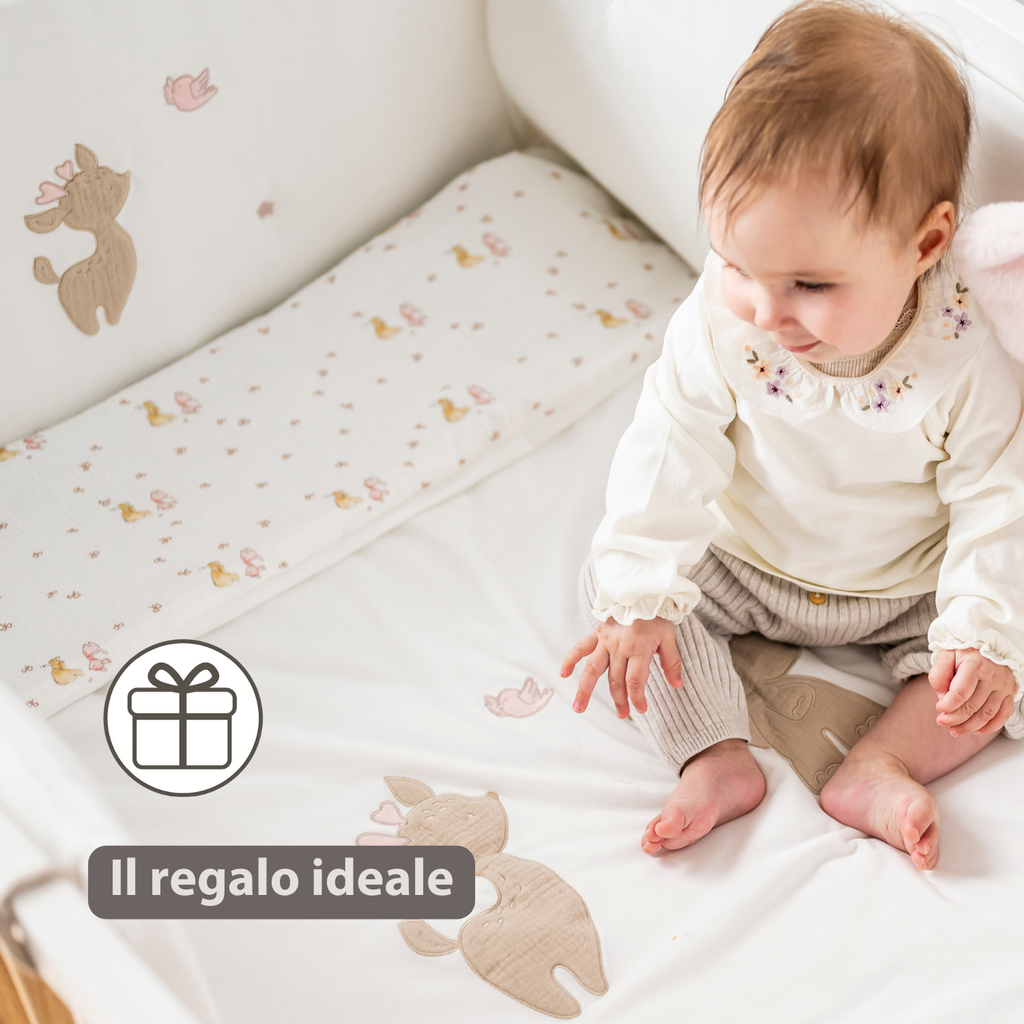 FanFan Bed Bumper Soft Velour – White – 60/70 cm – Baby Bed Protection [IT]