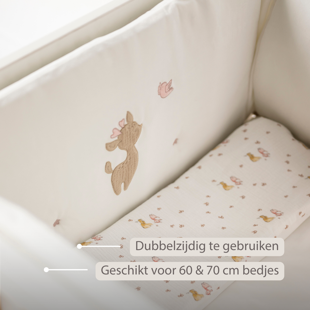 FanFan Bed Bumper Soft Velour – White – 60/70 cm – Baby Bed Protection [NL]