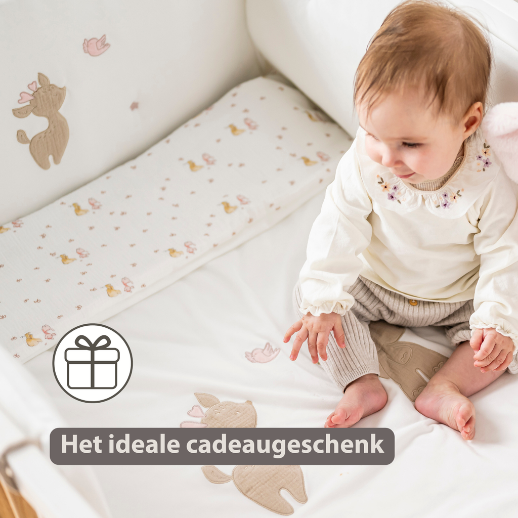 FanFan Bed Bumper Soft Velour – White – 60/70 cm – Baby Bed Protection [NL]