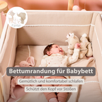 FanFan Bed Bumper Tetra Cotton – Sand – 60/70 cm – Soft Baby Bed Protection [DE]