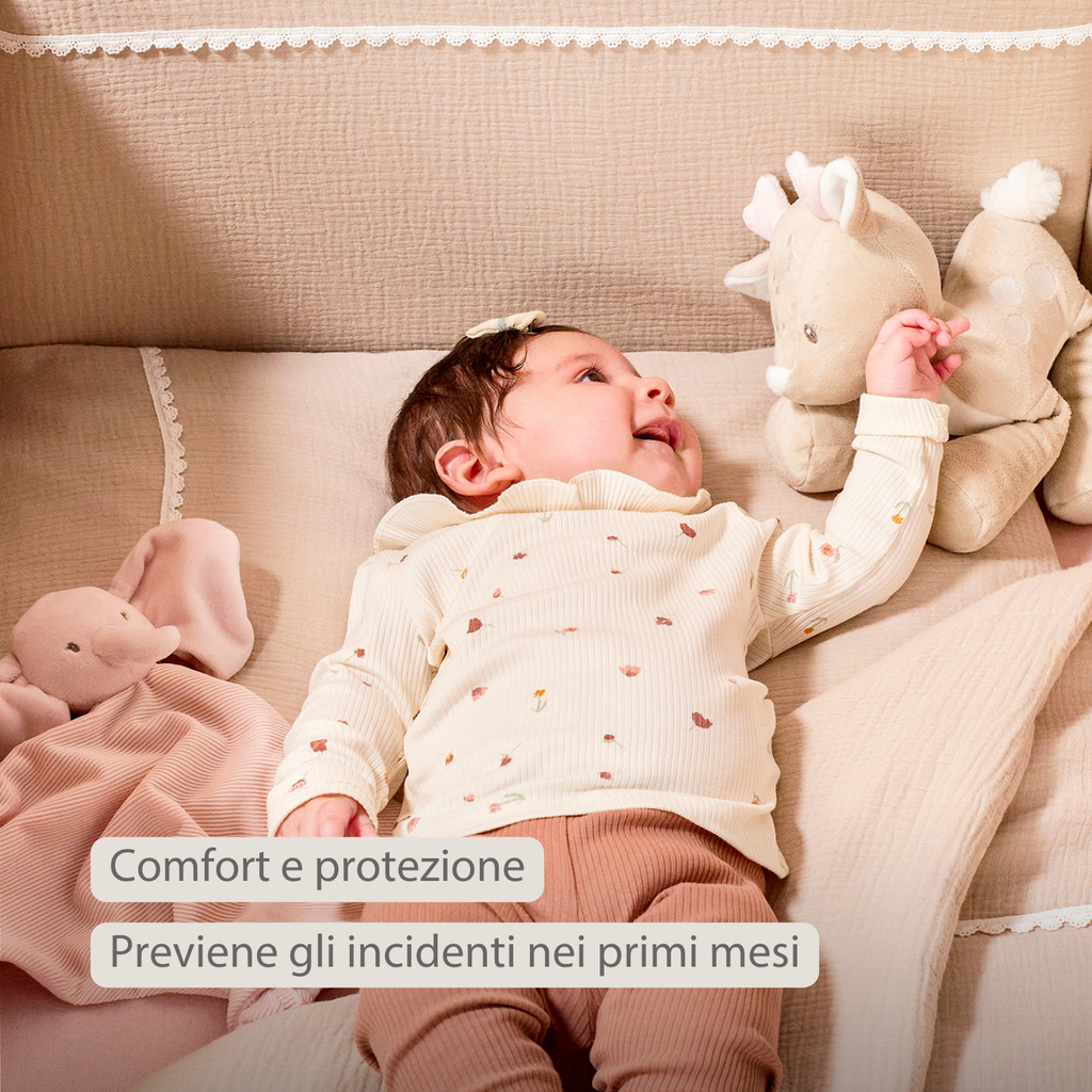 FanFan Bed Bumper Tetra Cotton – Sand – 60/70 cm – Soft Baby Bed Protection [IT]