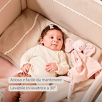 FanFan Bed Bumper Tetra Cotton – Sand – 60/70 cm – Soft Baby Bed Protection [IT]