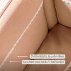 FanFan Bed Bumper Tetra Cotton – Sand – 60/70 cm – Soft Baby Bed Protection [NL]