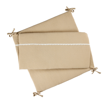 FanFan Bed Bumper Tetra Cotton – Sand – 60/70 cm – Soft Baby Bed Protection [EN]