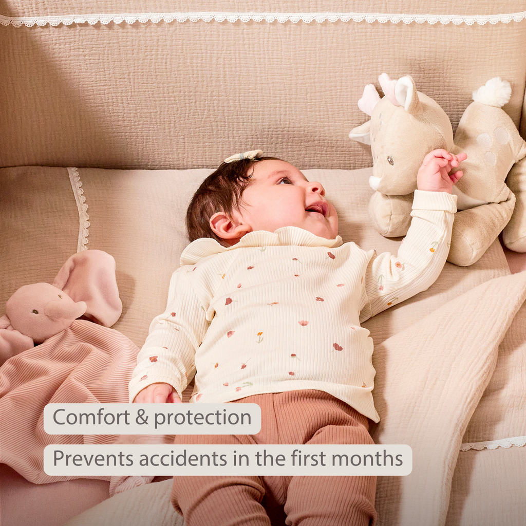 FanFan Bed Bumper Tetra Cotton – Sand – 60/70 cm – Soft Baby Bed Protection [EN]