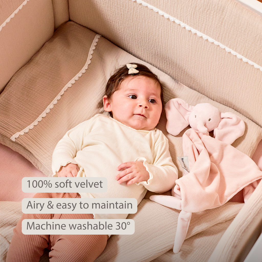 FanFan Bed Bumper Tetra Cotton – Sand – 60/70 cm – Soft Baby Bed Protection [EN]