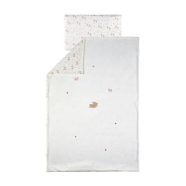FanFan Housse de couette bébé velours 140x100 cm – Taie 60x40 cm – Réversible