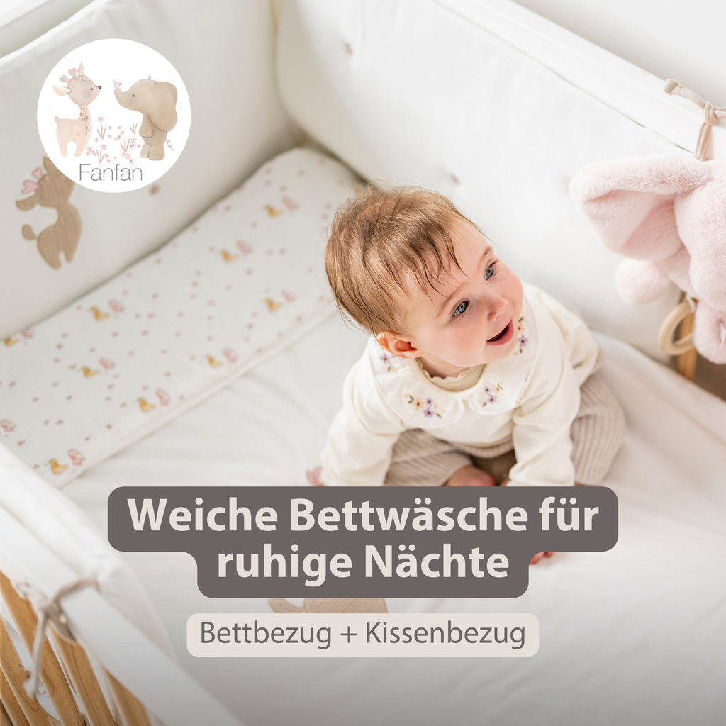 FanFan Baby Duvet Cover Velour 140x100 cm – Pillowcase 60x40 cm – Reversible [DE]