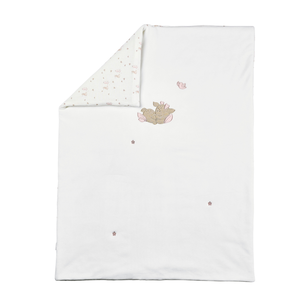 FanFan Baby Blanket 75x100 cm – Soft Plaid for Cradle, Car Seat or Baby Cot – White Velour [DE]
