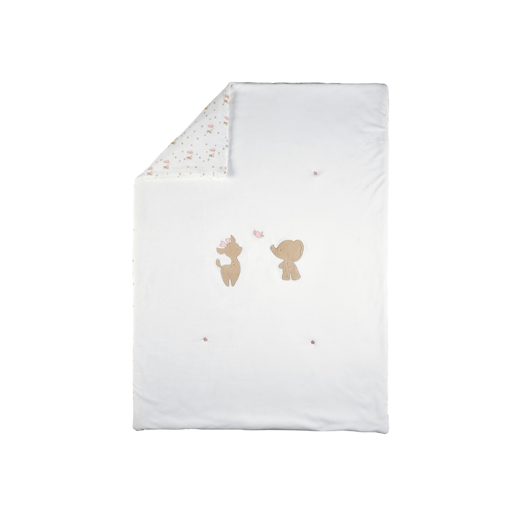 FanFan Baby Blanket 75x100 cm – Soft Plaid for Cradle, Car Seat or Baby Cot – White Velour [FR]