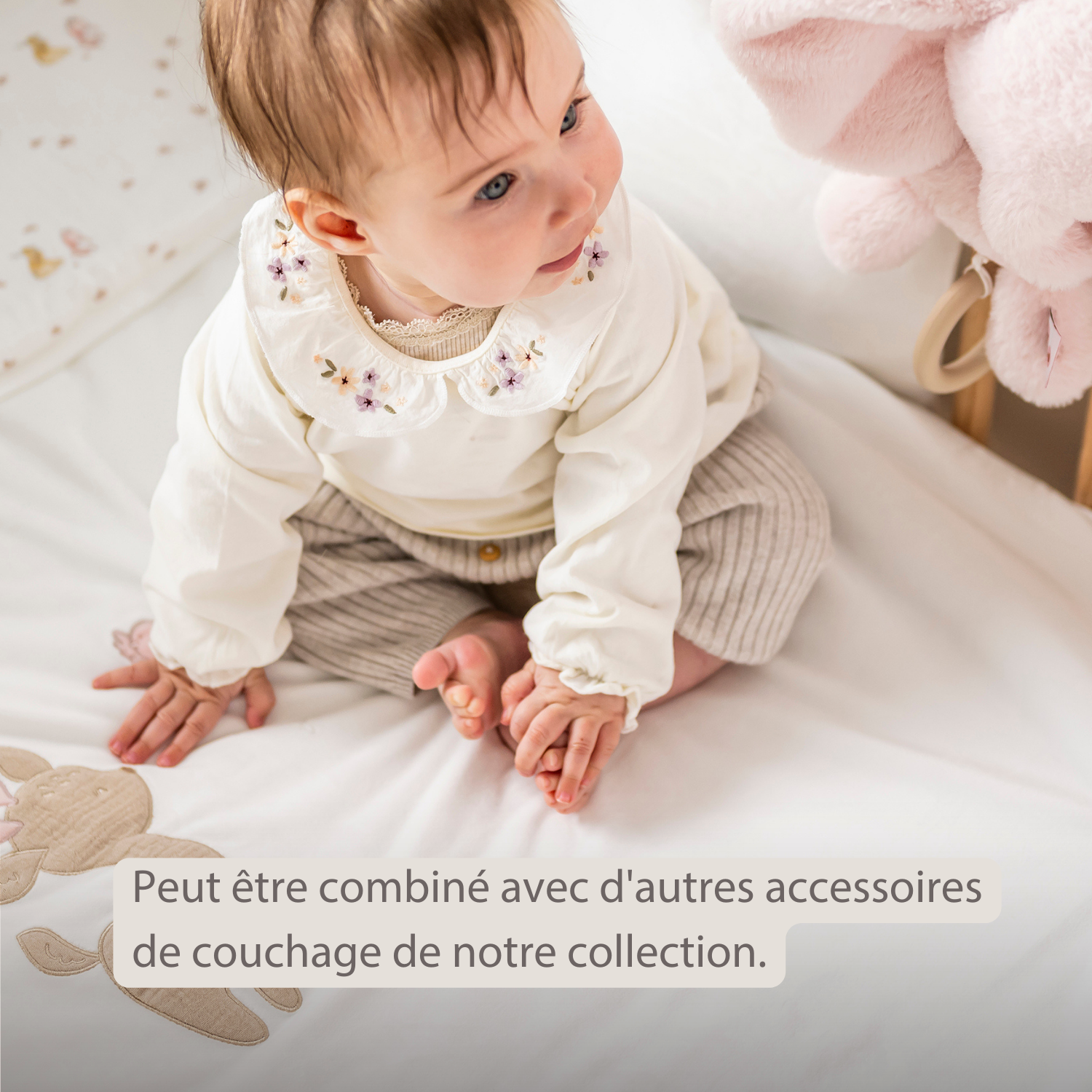 FanFan Baby Blanket 75x100 cm – Soft Plaid for Cradle, Car Seat or Baby Cot – White Velour [FR]