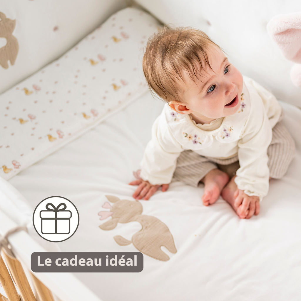 FanFan Baby Blanket 75x100 cm – Soft Plaid for Cradle, Car Seat or Baby Cot – White Velour [FR]