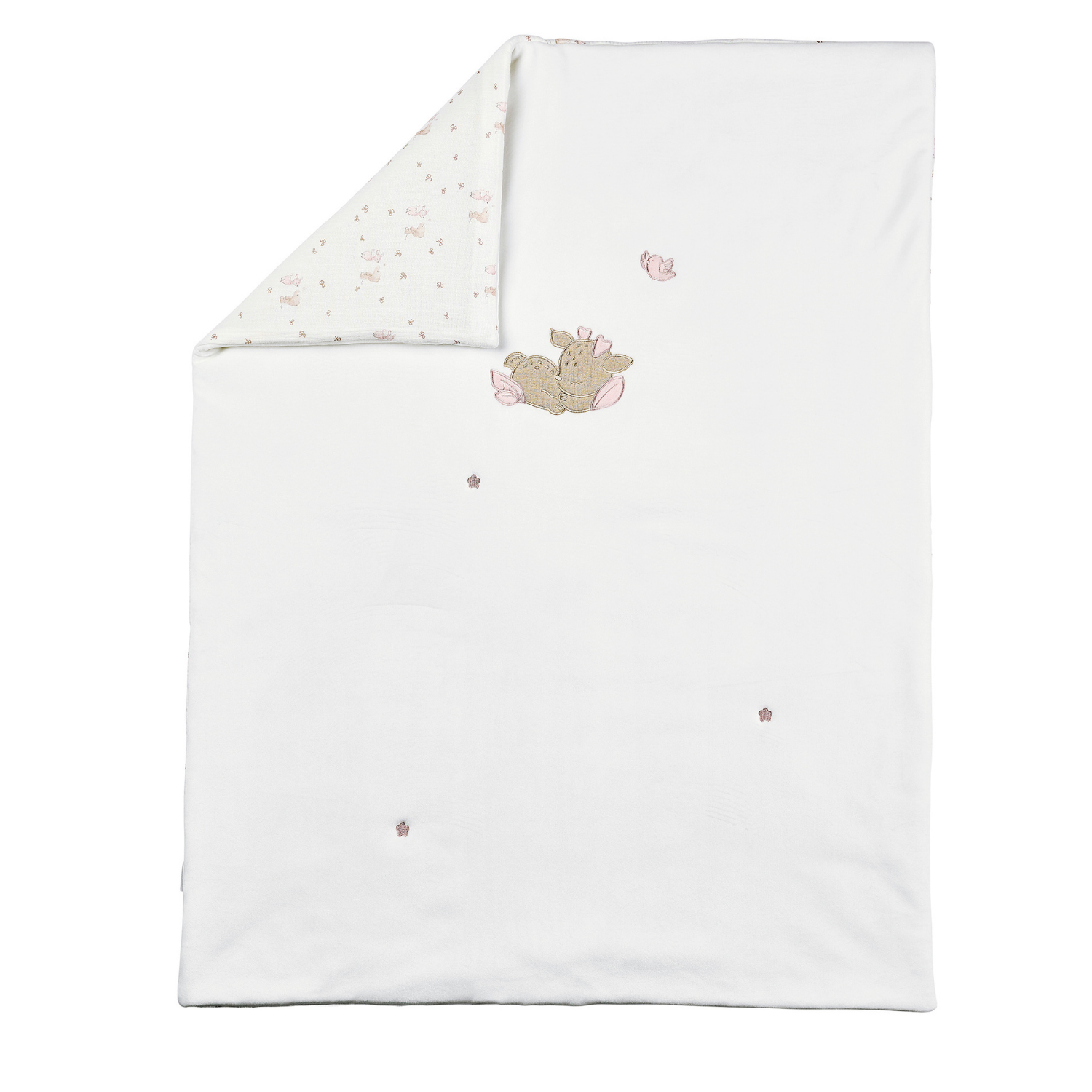 FanFan Baby Blanket 75x100 cm – Soft Plaid for Cradle, Car Seat or Baby Cot – White Velour [EN]