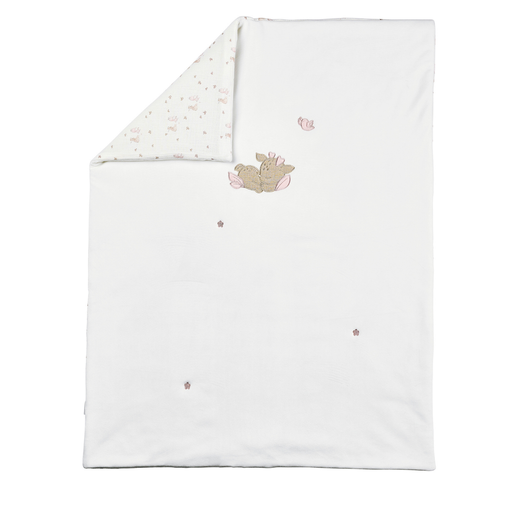 FanFan Baby Blanket 75x100 cm – Soft Plaid for Cradle, Car Seat or Baby Cot – White Velour [EN]
