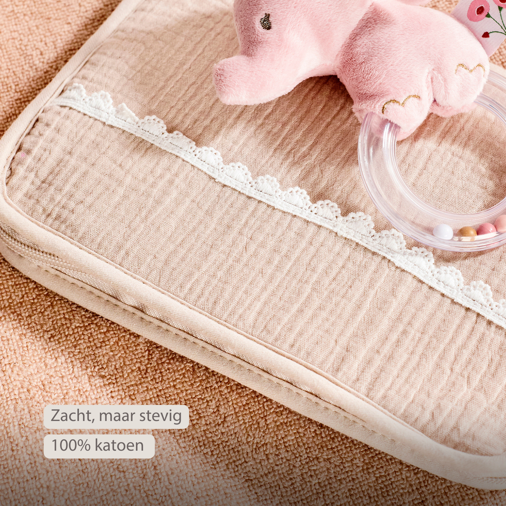 FanFan Health Book Cover – With Zipper – Protective Cover Baby Documents – Beige [NL]