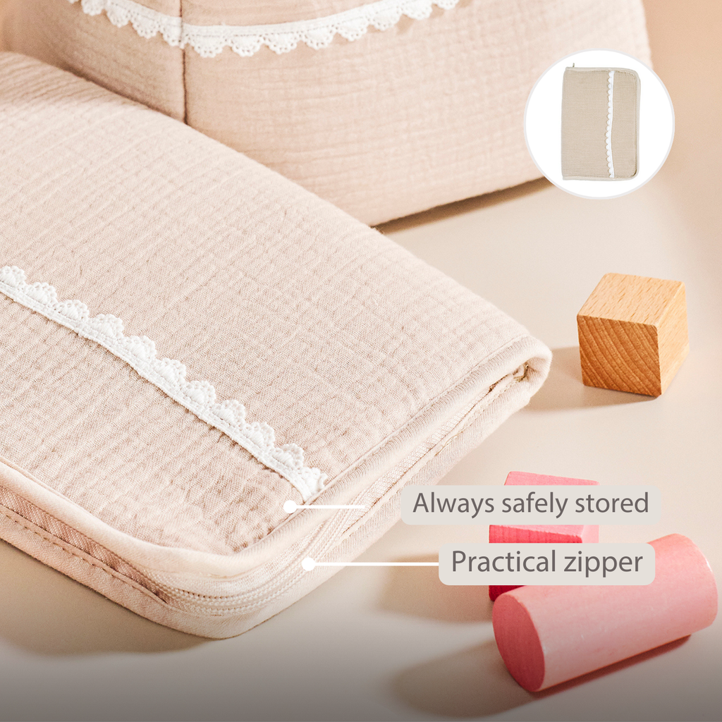 FanFan Health Book Cover – With Zipper – Protective Cover Baby Documents – Beige [EN]