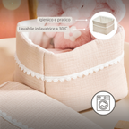 FanFan Care Basket Sand 20x20 cm – Baby Storage Basket – Tetra Cotton – Baby Accessory [IT]