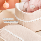 FanFan Care Basket Sand 20x20 cm – Baby Storage Basket – Tetra Cotton – Baby Accessory [IT]