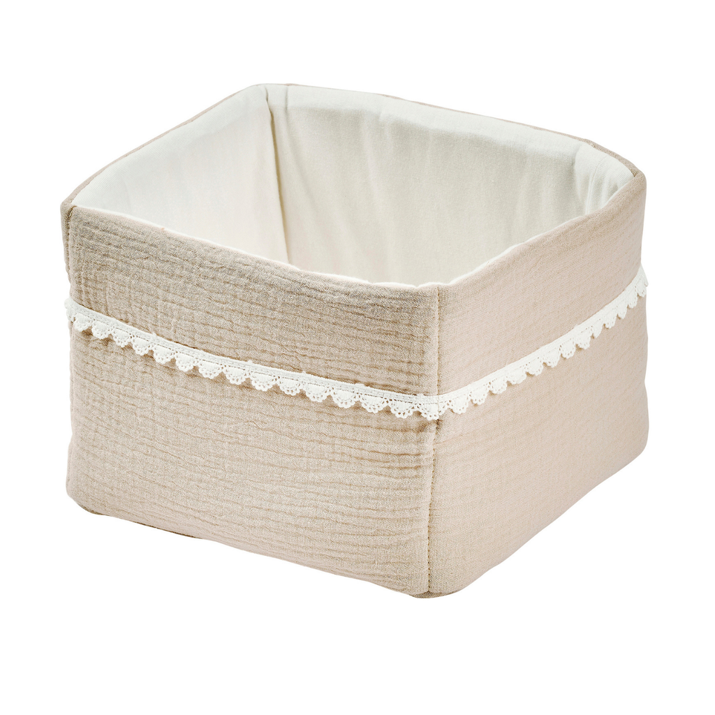 FanFan Care Basket Sand 20x20 cm – Baby Storage Basket – Tetra Cotton – Baby Accessory [NL]