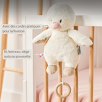 FanFan Music Cuddle Duck – 30 cm – Soft Plush Toy with Music – Off-White [FR]