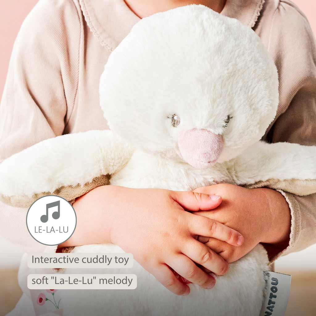 FanFan Music Cuddle Duck – 30 cm – Soft Plush Toy with Music – Off-White [EN]