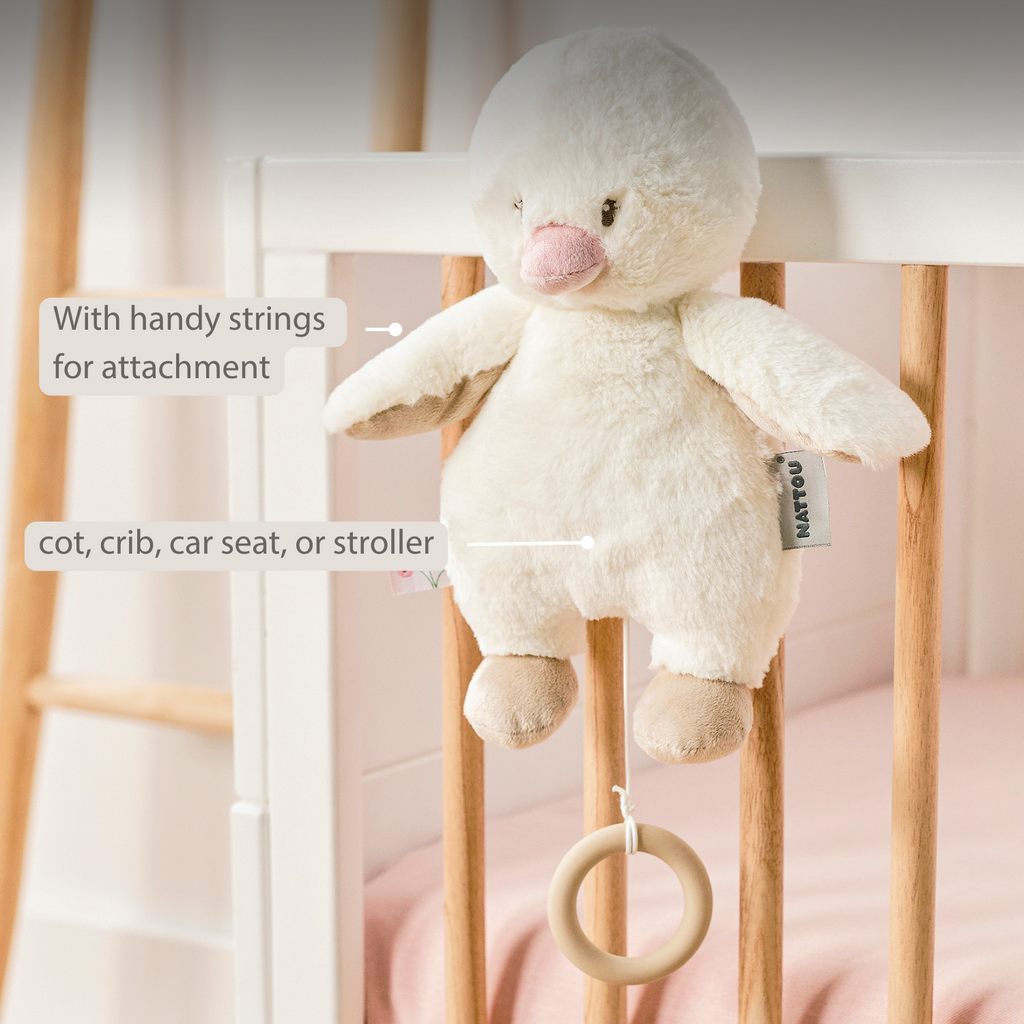FanFan Music Cuddle Duck – 30 cm – Soft Plush Toy with Music – Off-White [EN]