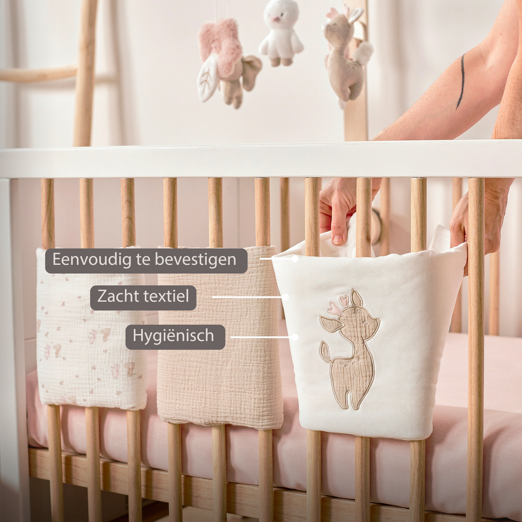 FanFan Bed Bumper Set – Baby Head Protector – 20 x 20 cm – 6 Pieces [NL]