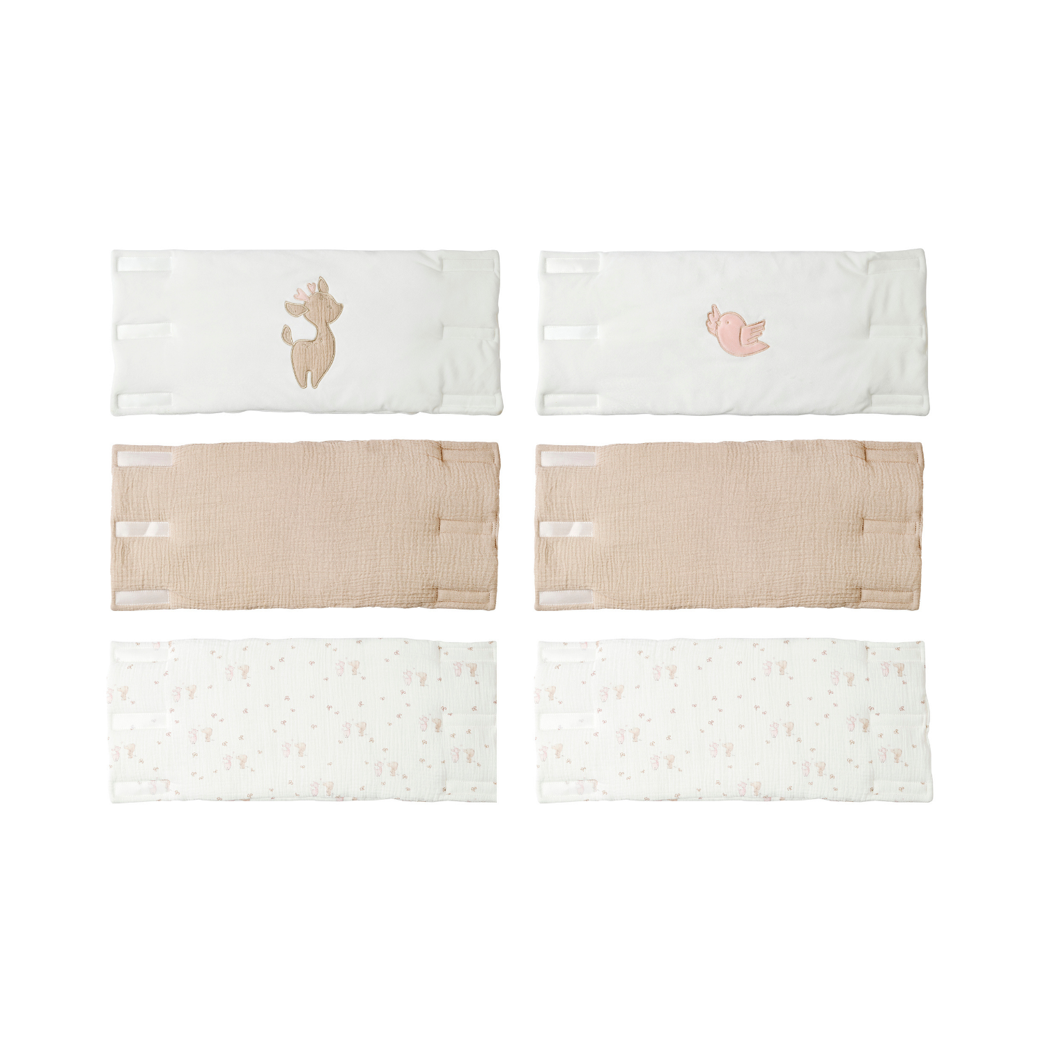 FanFan Bed Bumper Set – Baby Head Protector – 20 x 20 cm – 6 Pieces [EN]