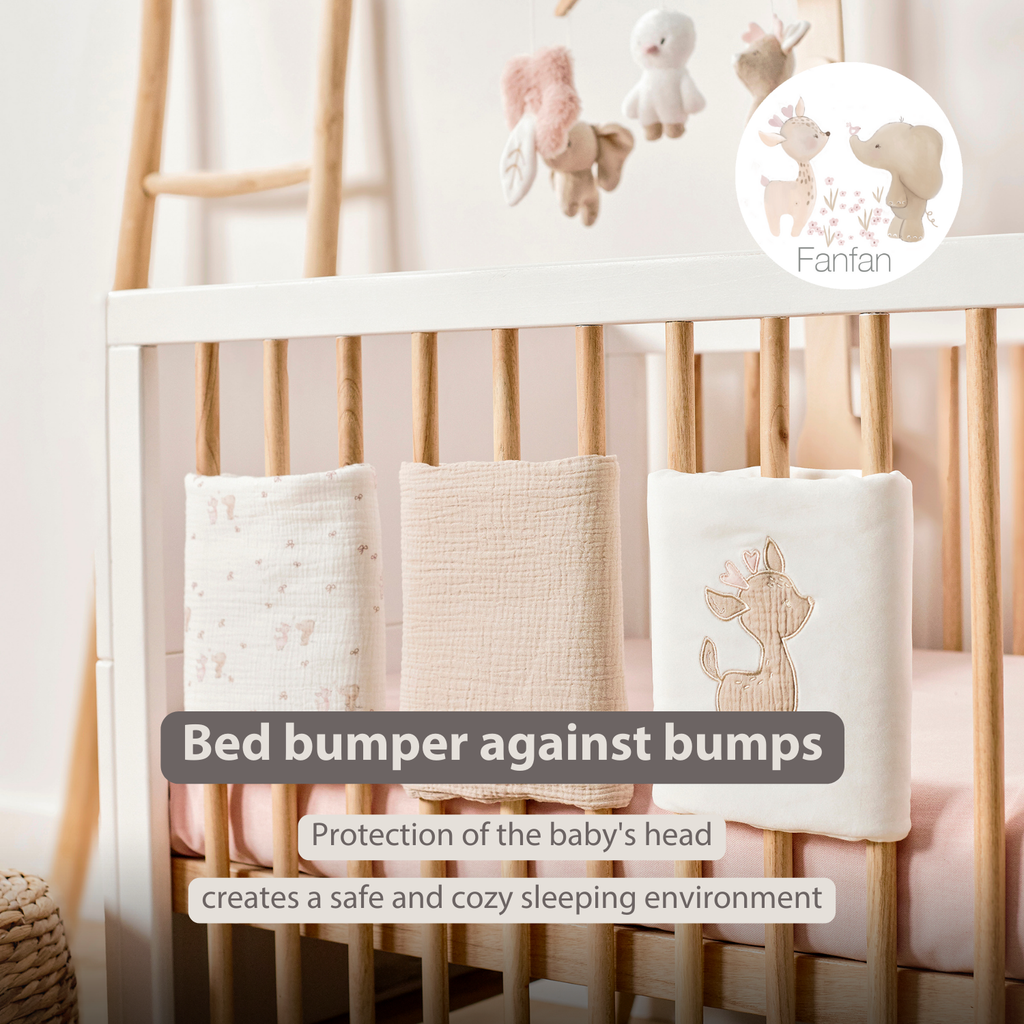 FanFan Bed Bumper Set – Baby Head Protector – 20 x 20 cm – 6 Pieces [EN]